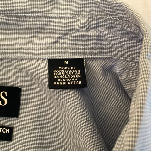 Chaps NWT Easy Care Easy Wear Men’s Blue Long Sleeve Button Down Shirt.  Size M - Picture 6 of 8